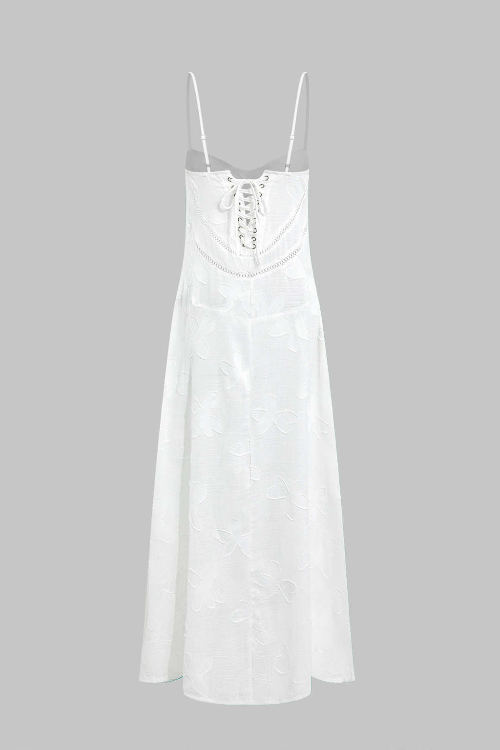 Vestido Maxi De Punto Texturizado Floral Con Cinturón