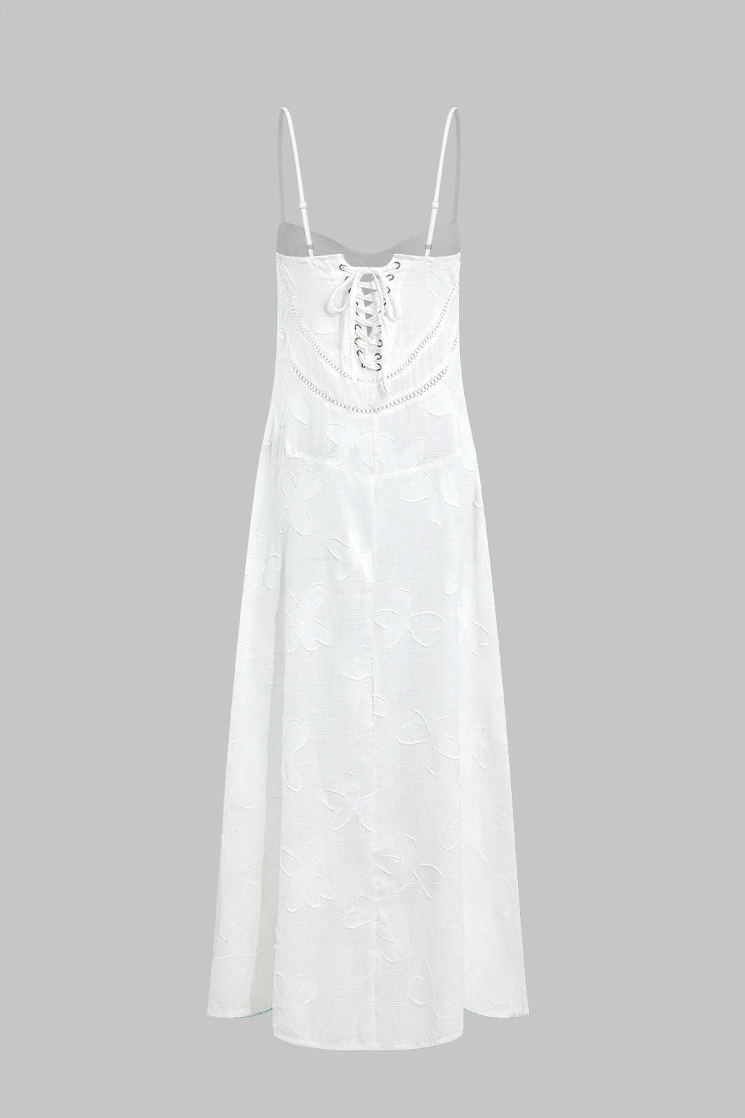 Vestido Maxi De Punto Texturizado Floral Con Cinturón