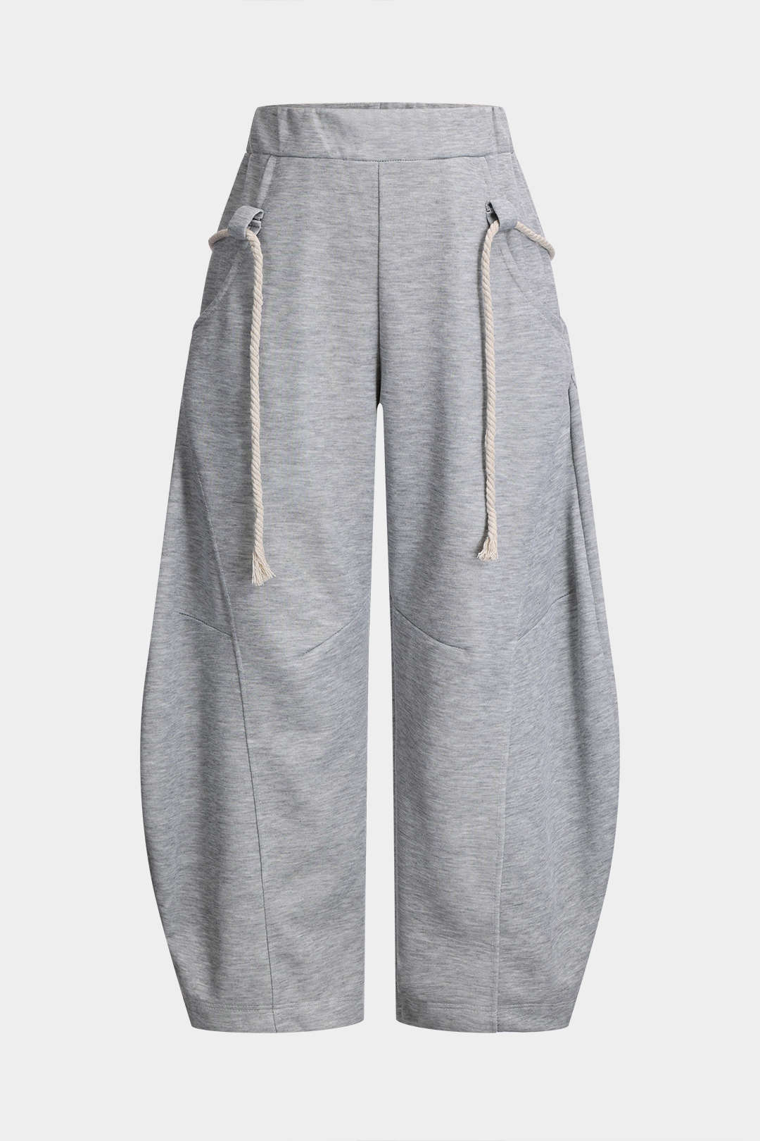 Pantalones Anchos con Cordón y Silueta Drapeada Suave