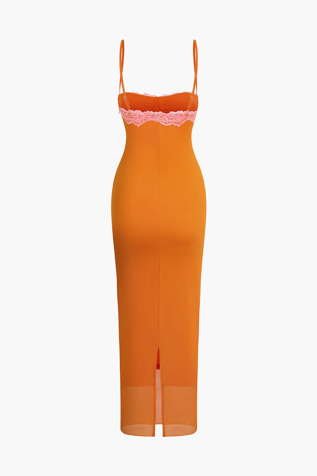 Vestido Midi Con Encaje Detallado Y Silueta Elegante Noche