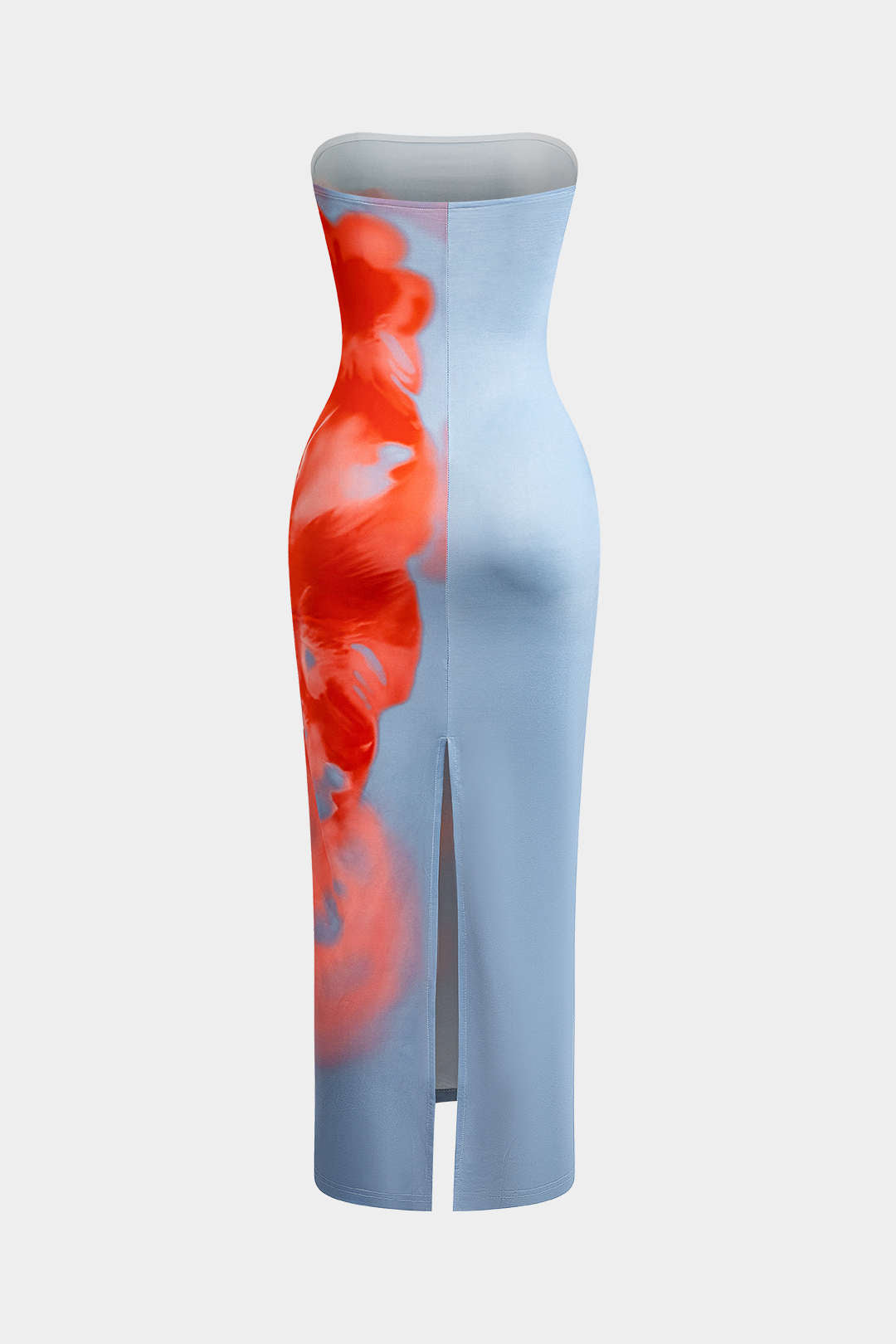 Vestido Maxi Con Estampado Floral Rendija Elegante