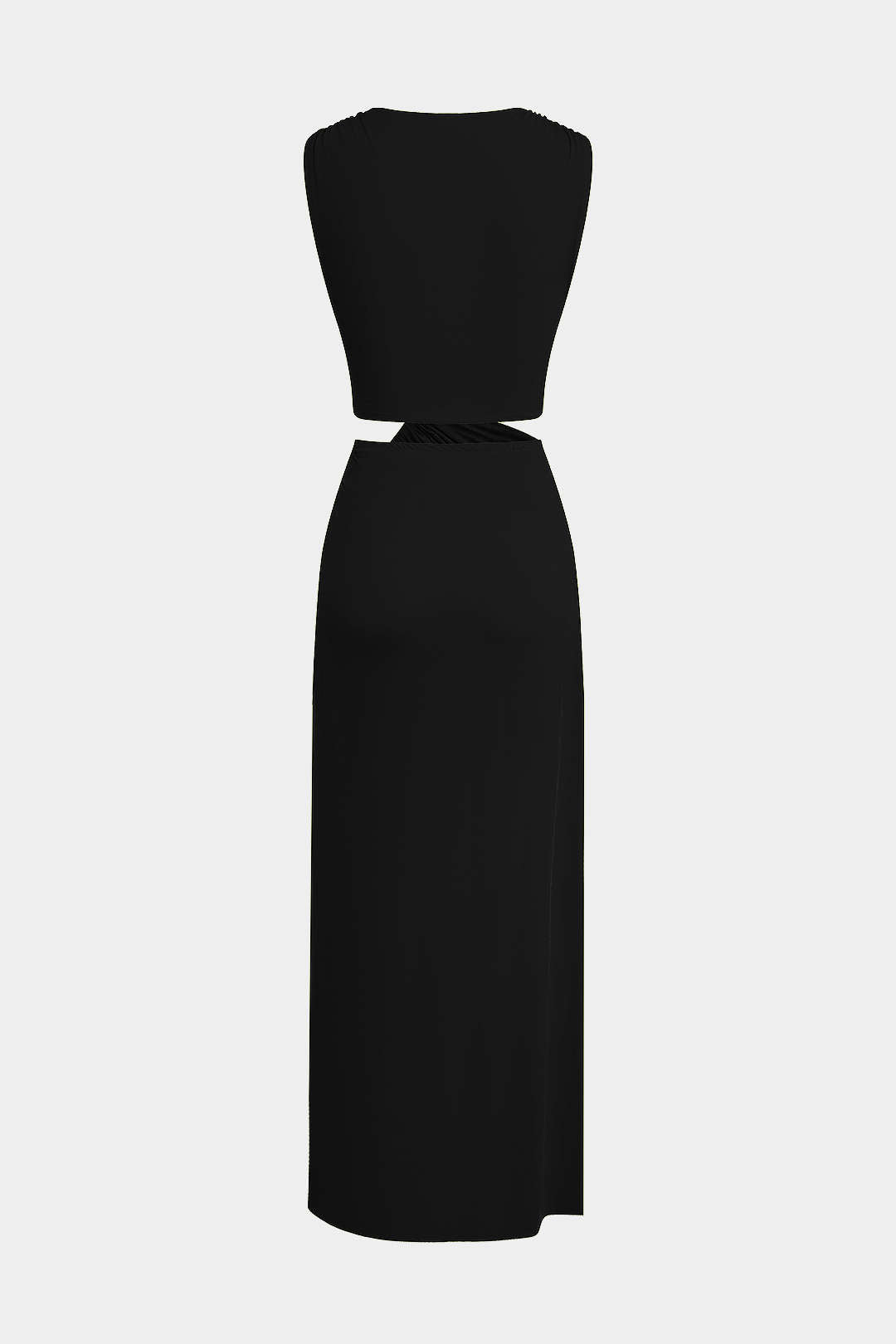 Vestido Midi Elegante Sin Mangas Con Espalda Twist