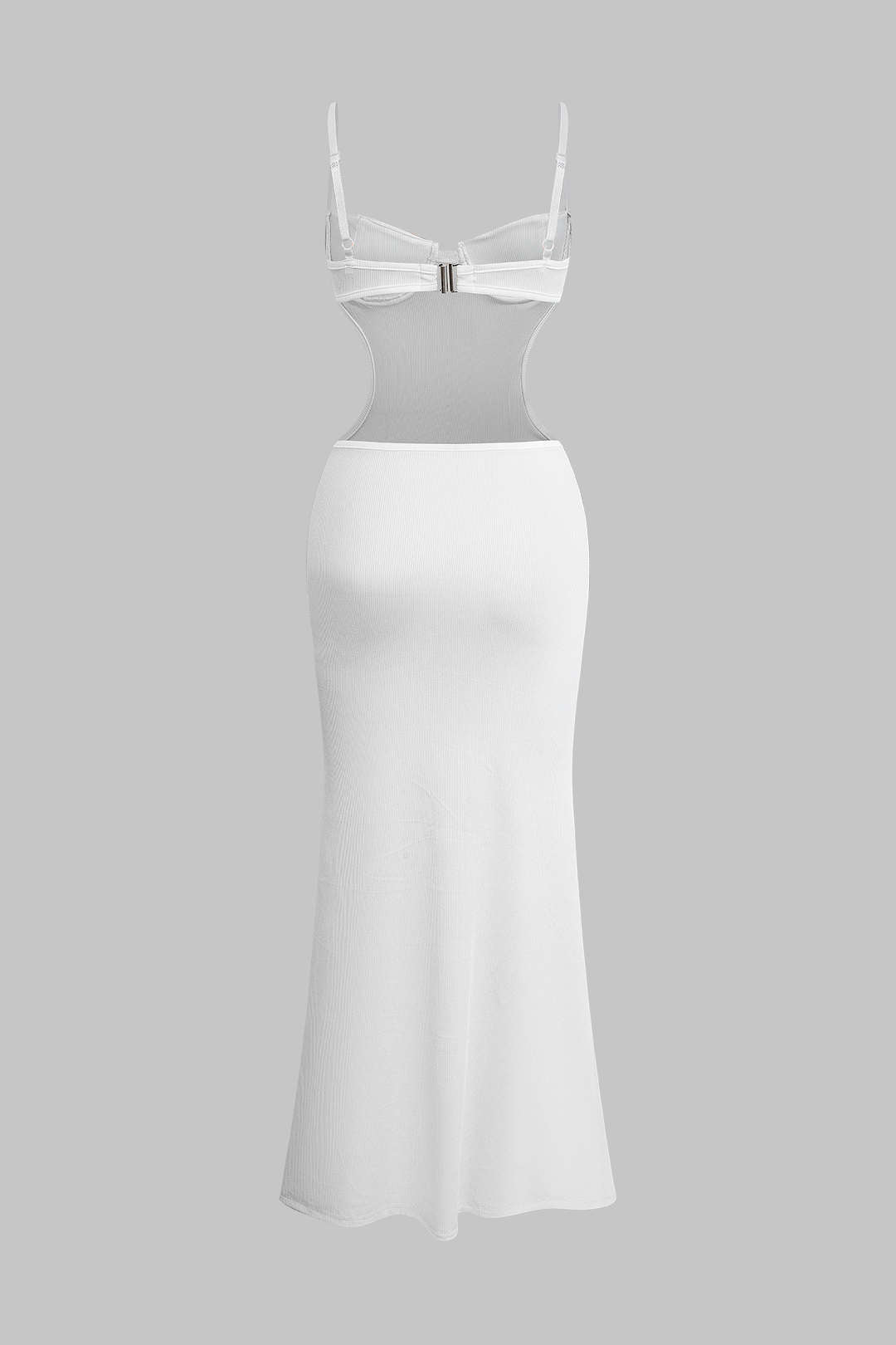Vestido De Noche Sin Espalda Con Bustier Cuello Barco