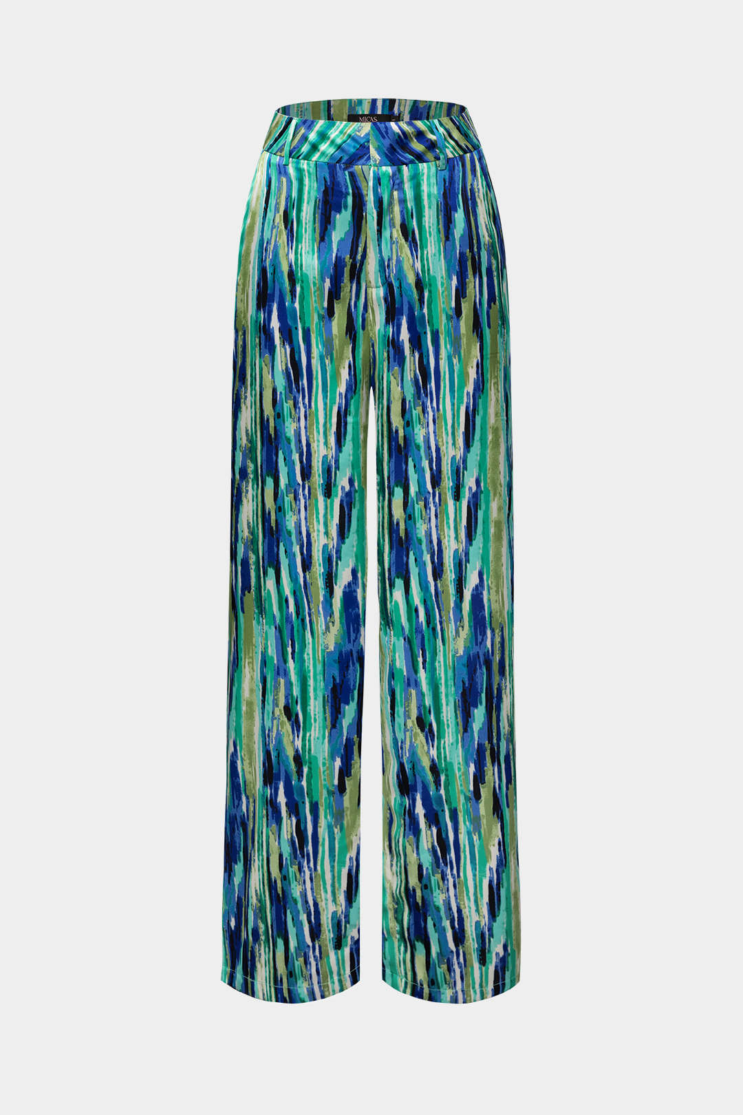 Pantalones Rectos De Tiro Alto Con Estampado Mármol