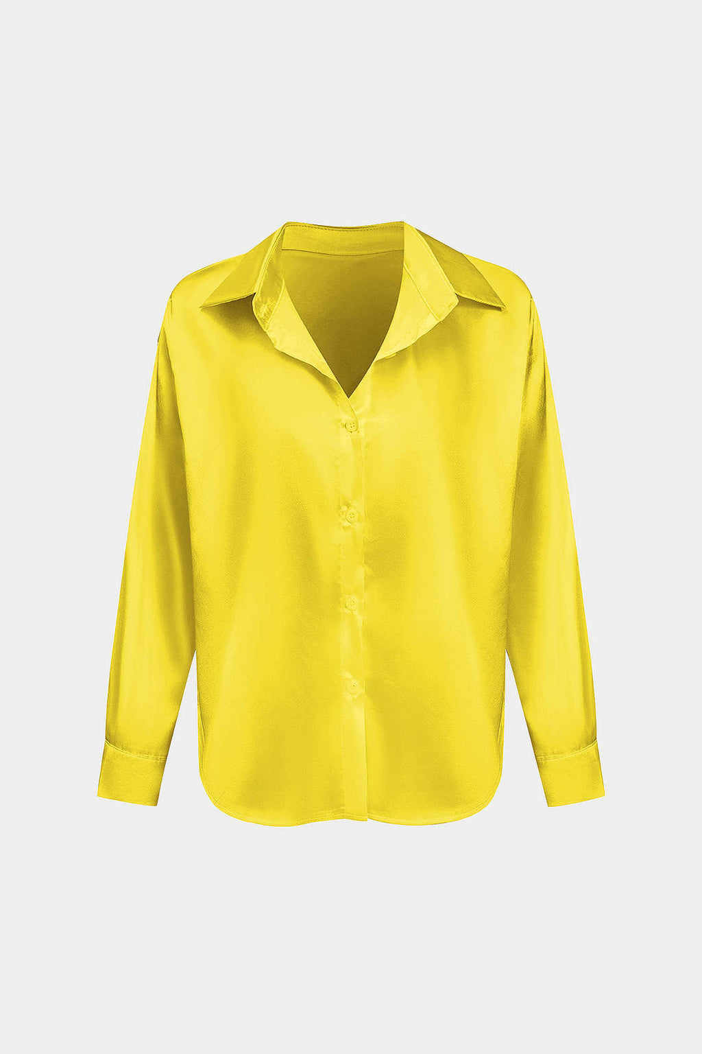 Camisa Satinada De Manga Larga Con Silueta Elegante