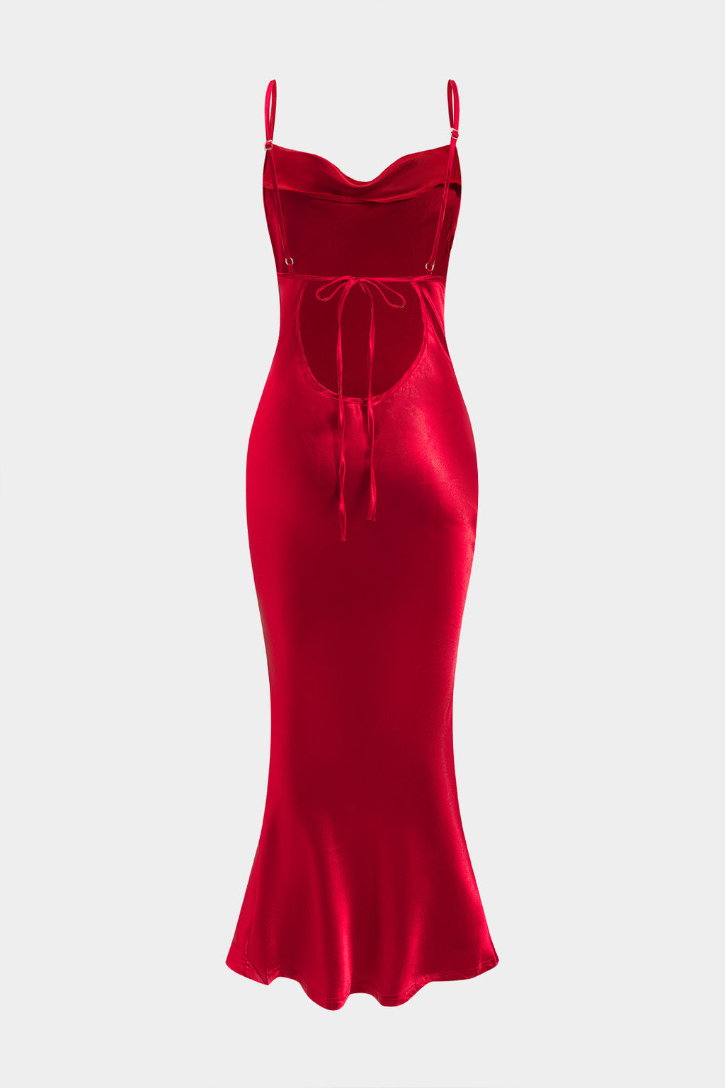 Vestido Midi Satén Con Espalda Abierta Y Silueta Femenina