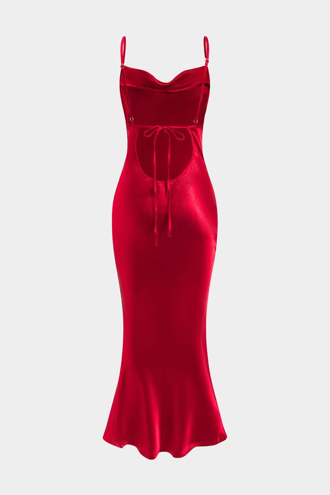 Vestido Midi Satén Con Espalda Abierta Y Silueta Femenina