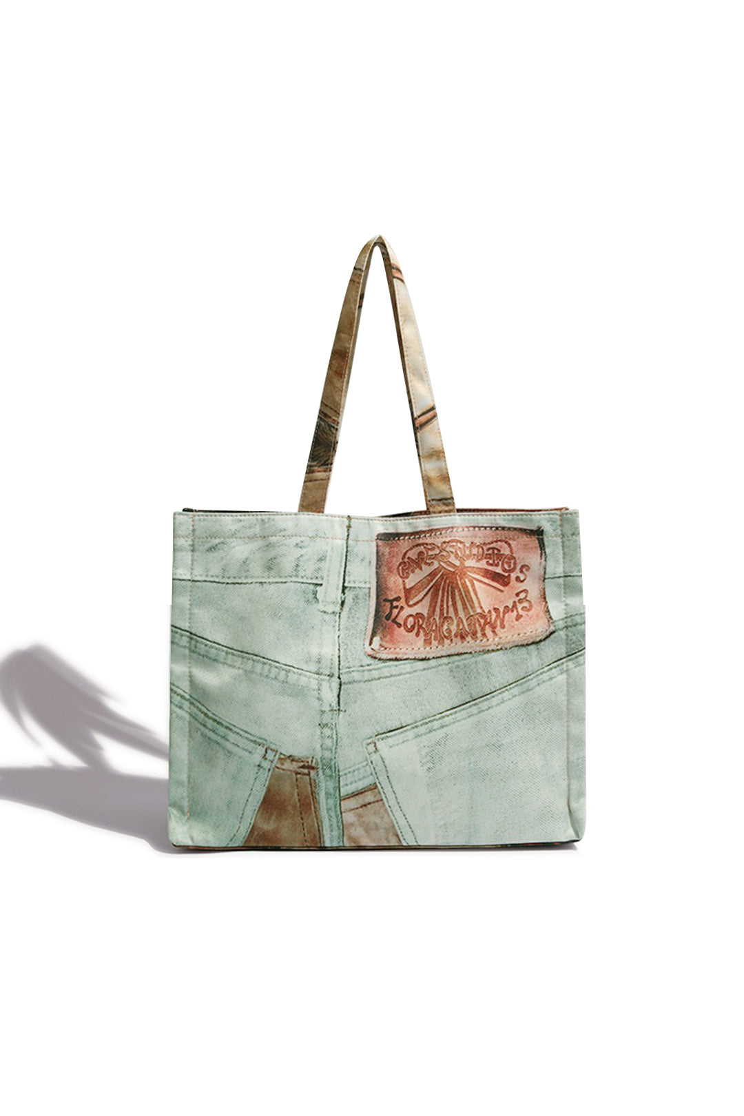 Bolso Tote De Patrón Abstracto Con Silueta Moderna