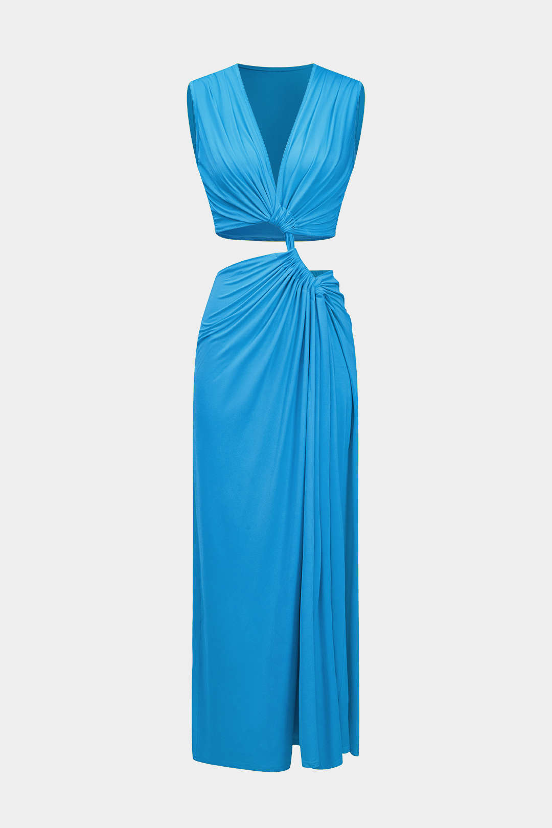 Vestido Midi Elegante Sin Mangas Con Espalda Twist