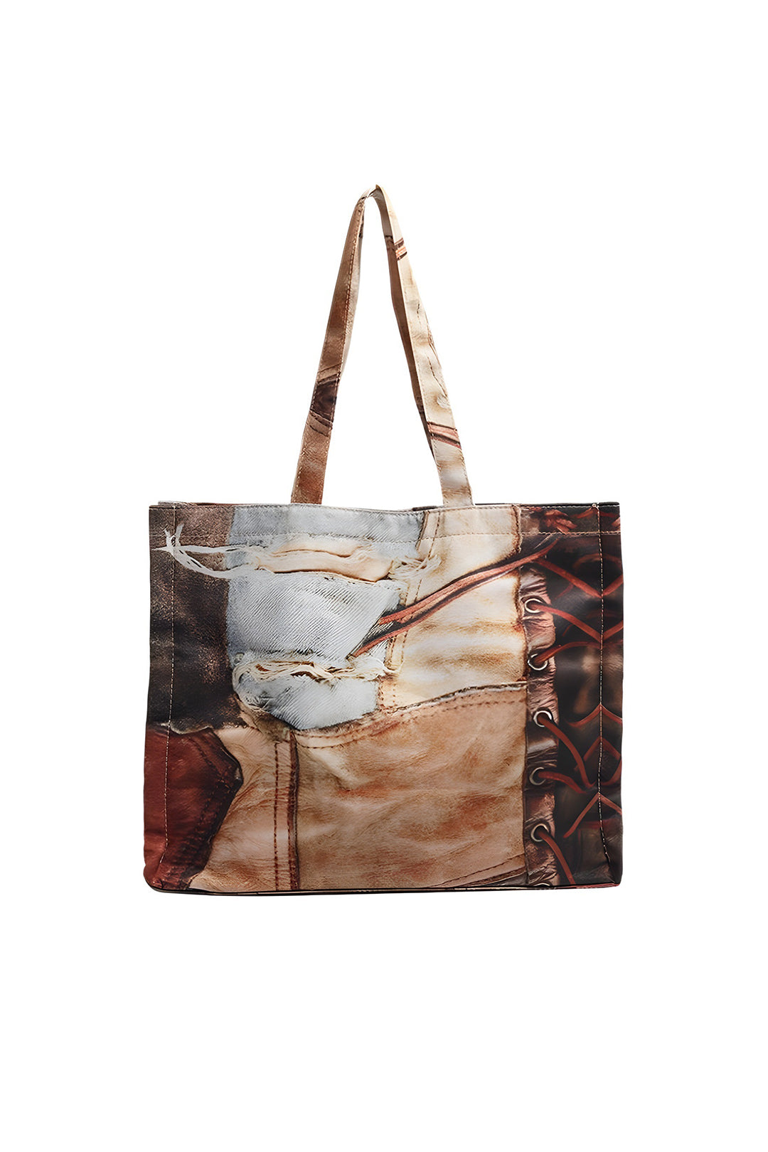 Bolso Tote De Patrón Abstracto Con Silueta Moderna
