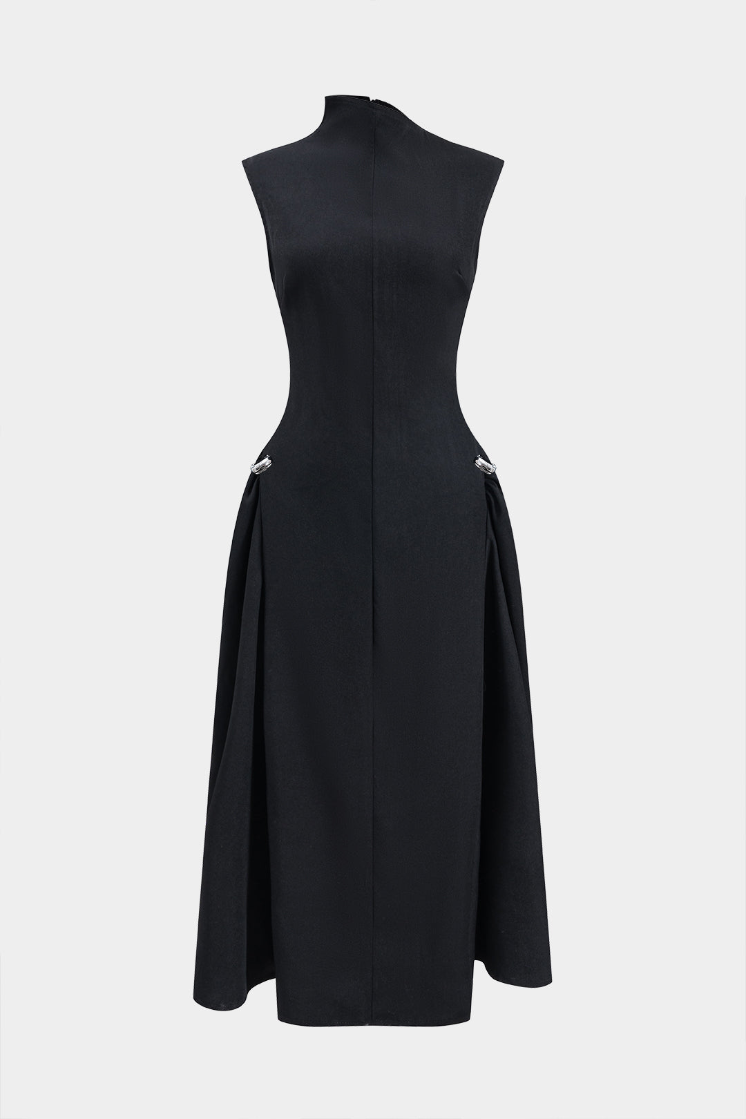 Vestido Maxi Strapless Con Detalle Cierre Metálico