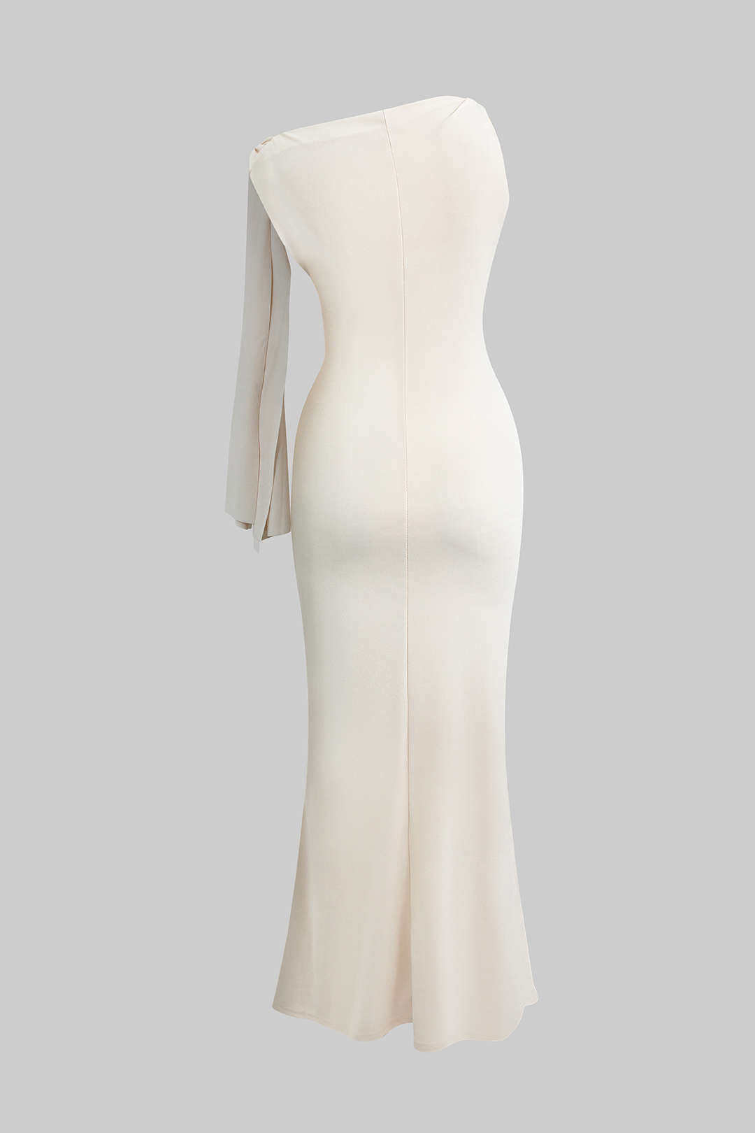 Vestido Maxi Sirena Asimétrico Con Nudo Elegante Lujo