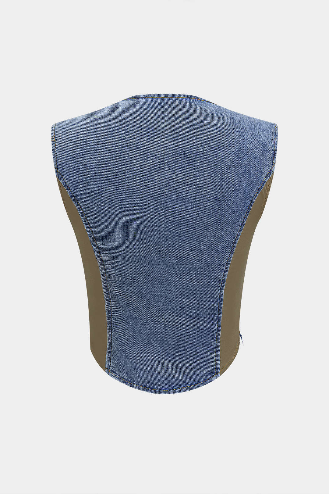 Bustier De Denim Patchwork Con Silueta Moderna Elegante
