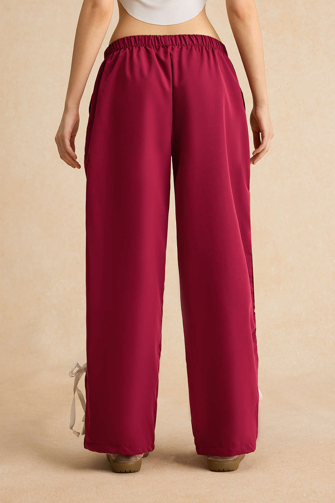 Pantalones Patchwork Con Detalle De Cinturón Elegantes