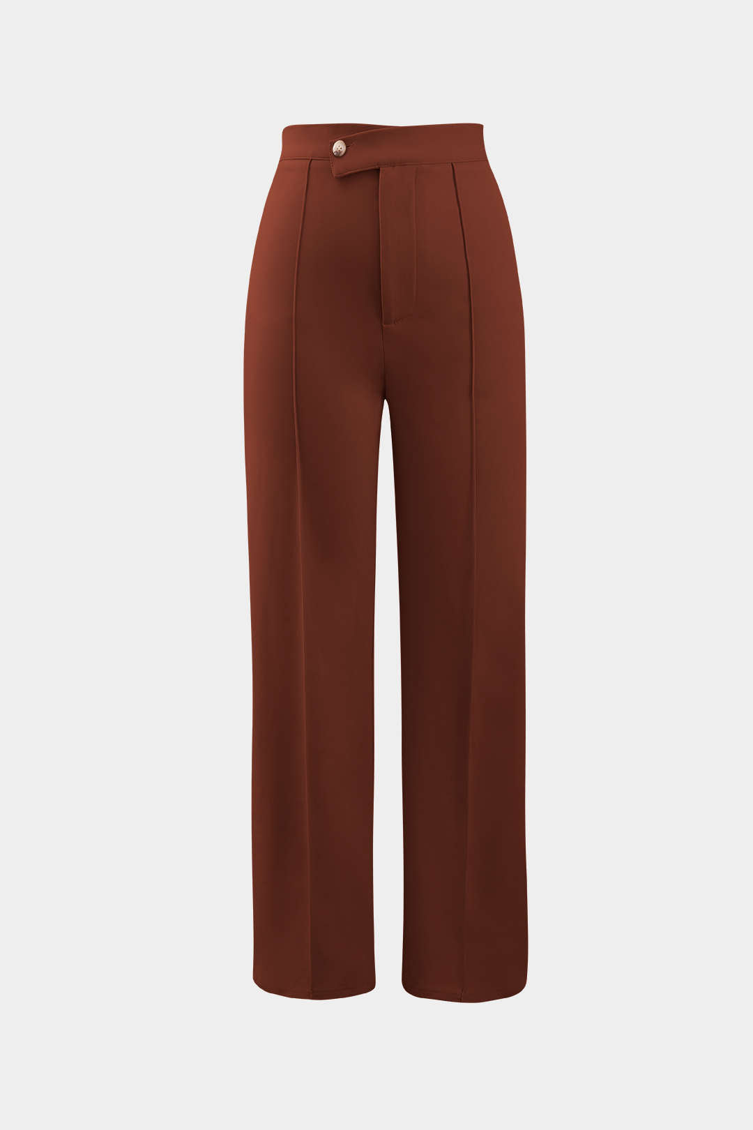 Pantalones Rectos Elegantes de Cintura Alta con Pliegues