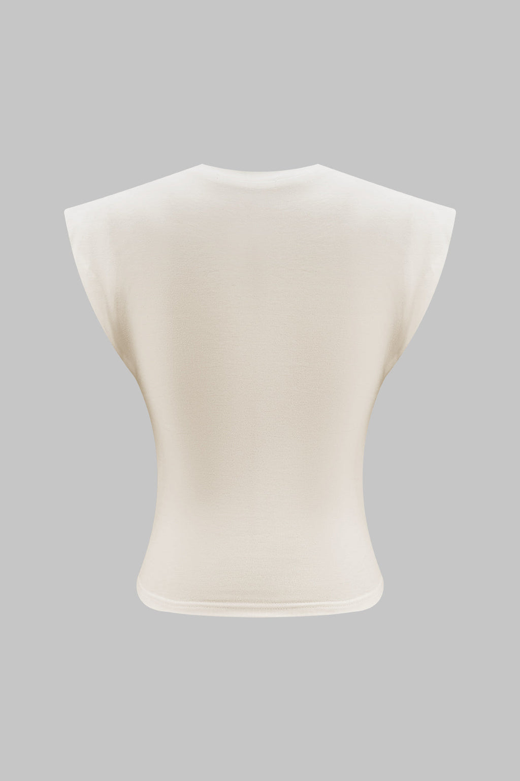 Camiseta De Algodón A Canalé Con Cuello Redondo Liso Diario
