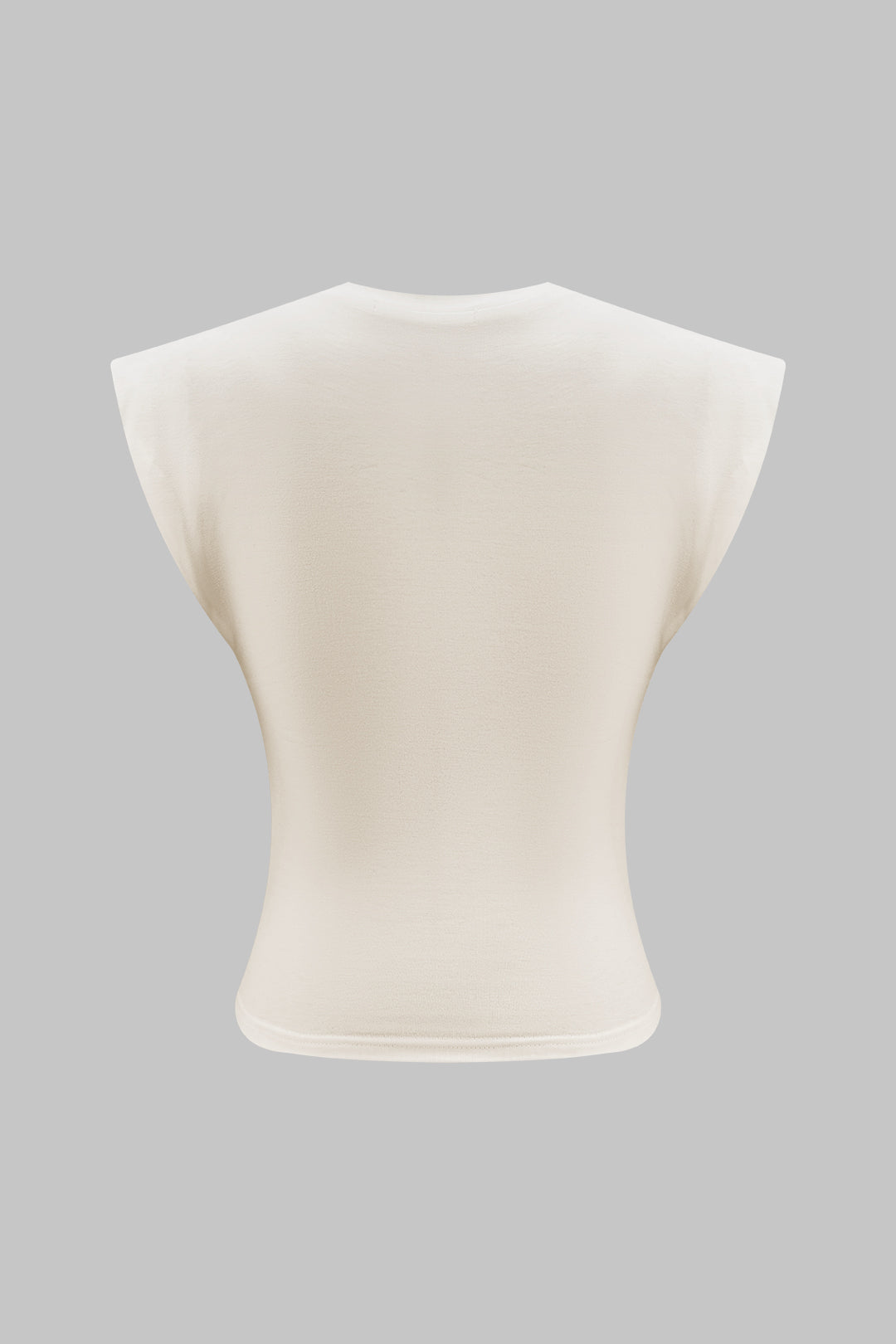 Camiseta De Algodón A Canalé Con Cuello Redondo Liso Diario