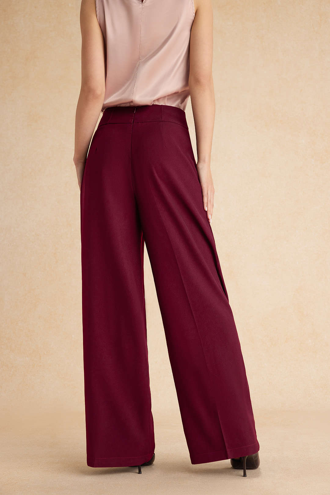 Pantalones De Cintura Alta Anchos Para Mujer Casual Diario