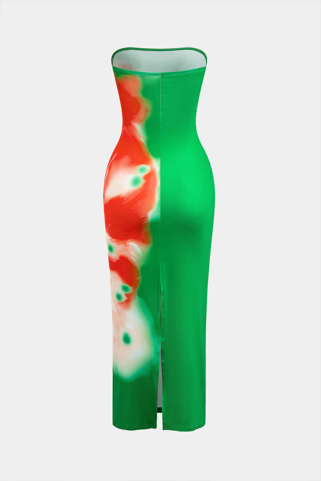 Vestido Maxi Con Estampado Floral Rendija Elegante