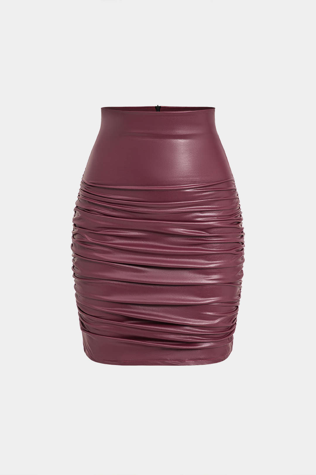 Falda De Cuero Sintético Con Volantes Moderna Y Elegante