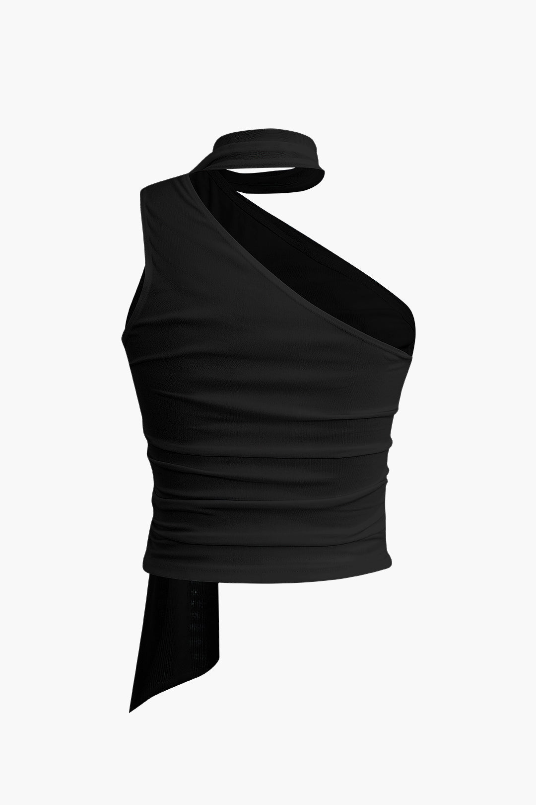Top Elegante de un Hombro con Detalle de Chal para Diario