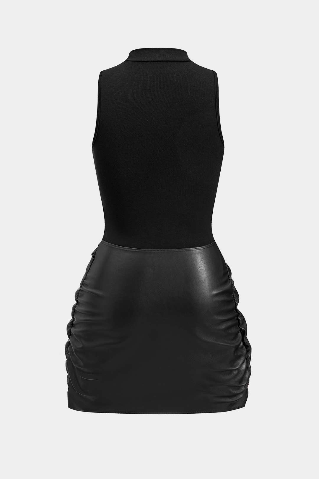 Vestido Corto Sin Mangas Con Lazo Delantero Mujer Elegante