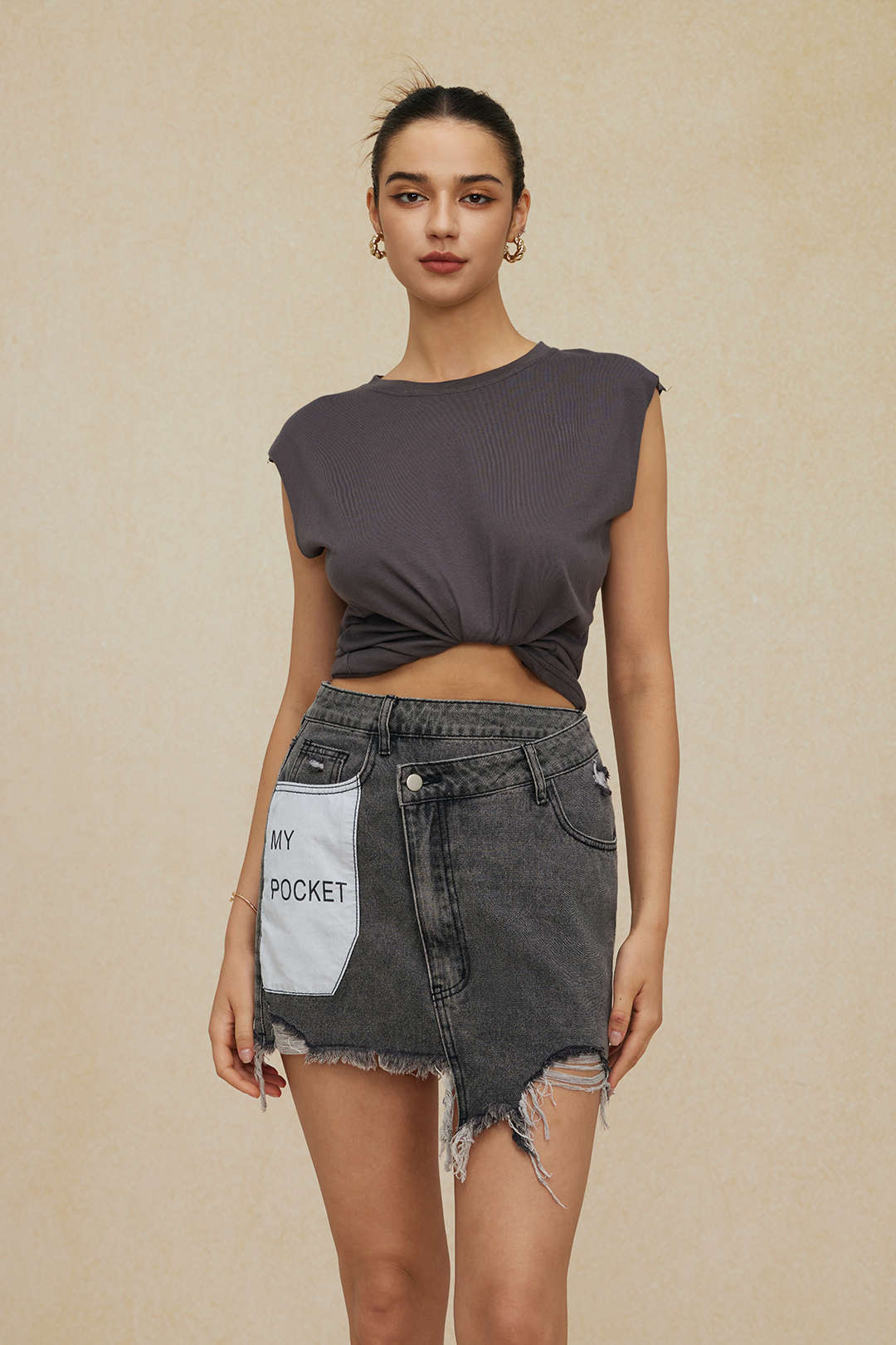 Camiseta Básica Sin Mangas Para Uso Diario Elegante Textura