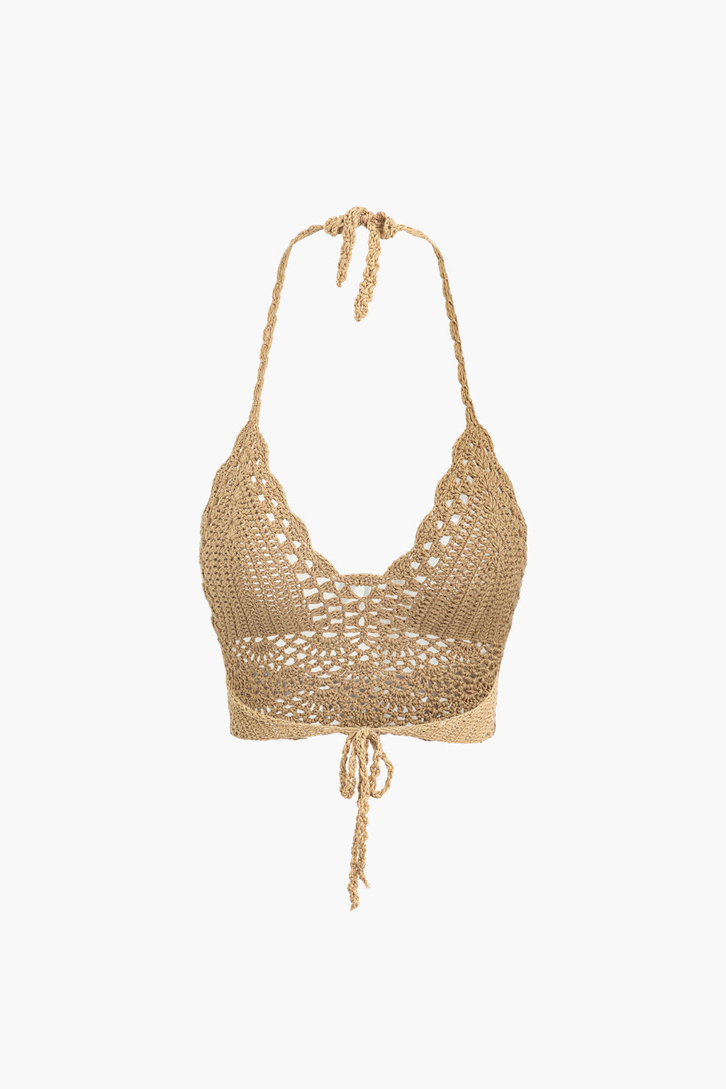 Conjunto Dos Piezas Ganchillo Halter Top Y Falda Mini