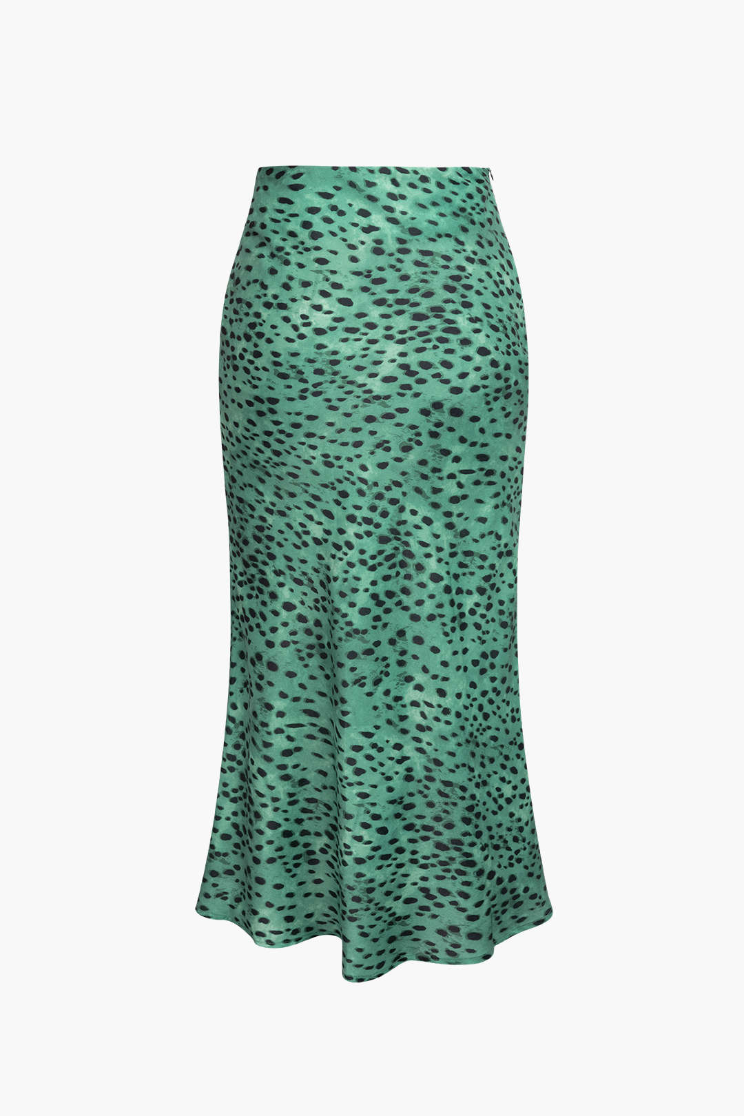 Falda Midi Leopardo Con Cinturón Lazo Y Abertura Frontal