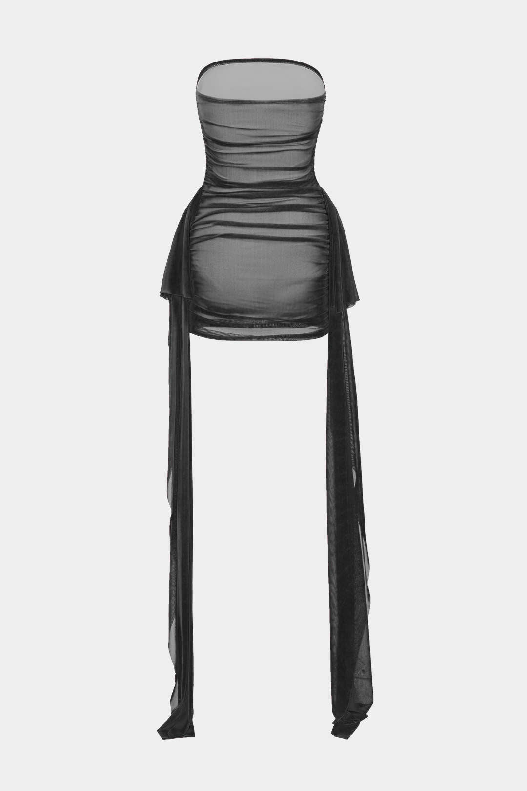 Vestido Mini Sin Tirantes Con Textura De Malla Elegante