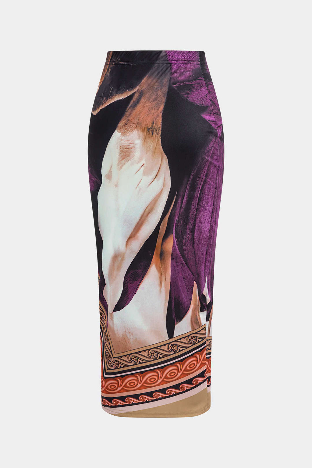 Blusa Manga Larga Estampado Floral Abstracto Falda Midi