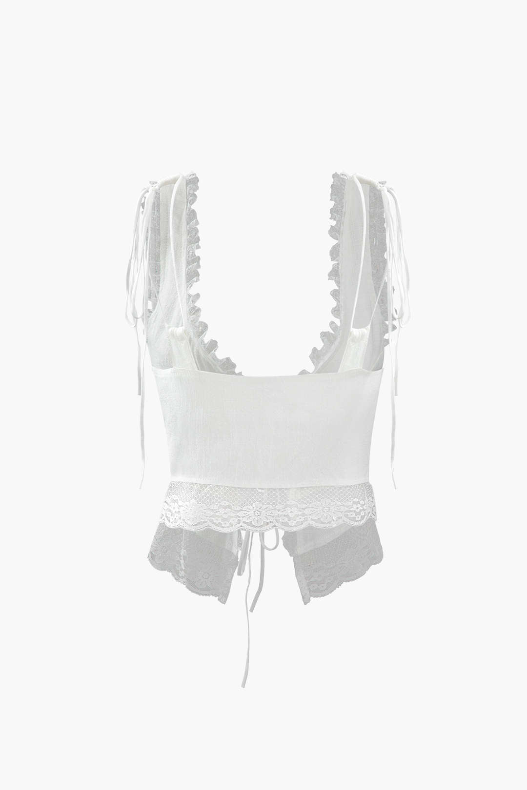 Top de Tirante con Encaje y Nudo Frontal Ligero Mujer