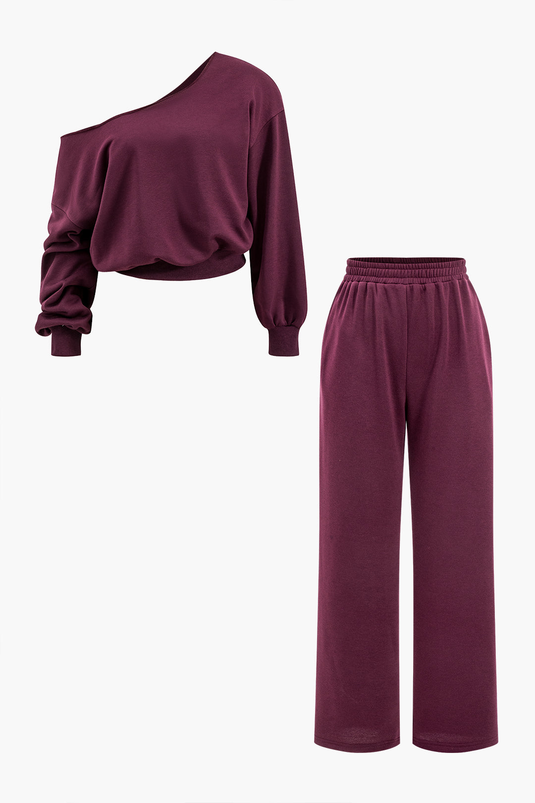 Conjunto Dos Piezas Top Asimétrico Y Pantalón Diario