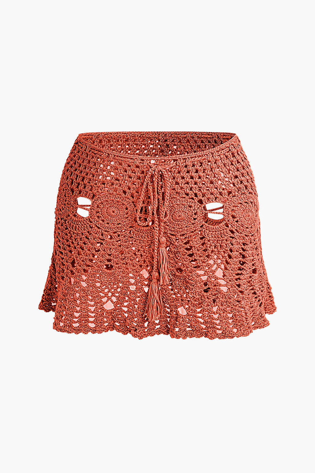 Conjunto Dos Piezas Ganchillo Halter Top Y Falda Mini