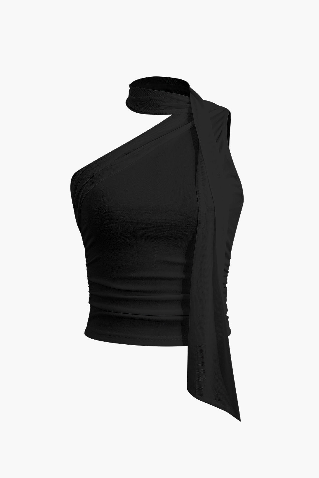 Top Elegante de un Hombro con Detalle de Chal para Diario