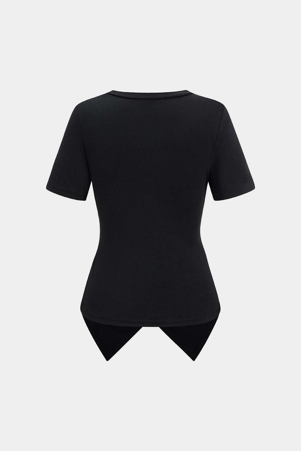 Camiseta de Manga Corta con Nudo Curvo para Mujer Casual