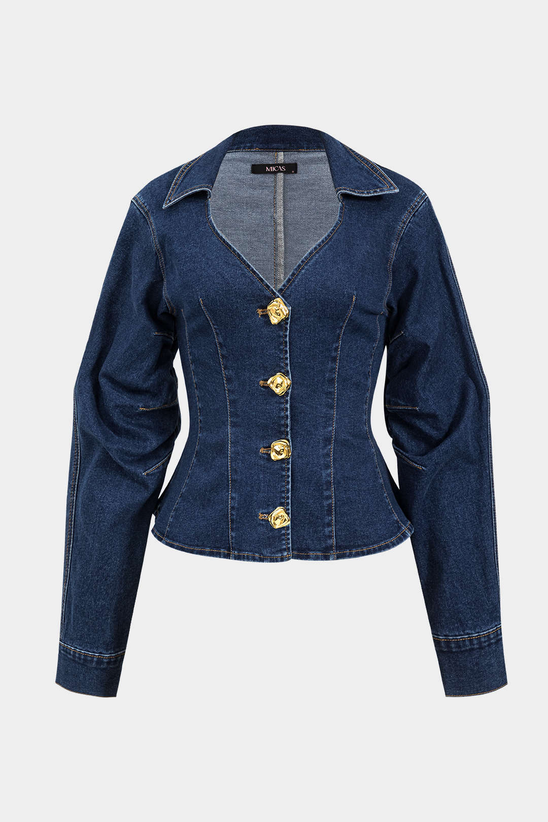 Cazadora Denim Exterior Con Botones Metálicos Para Mujer