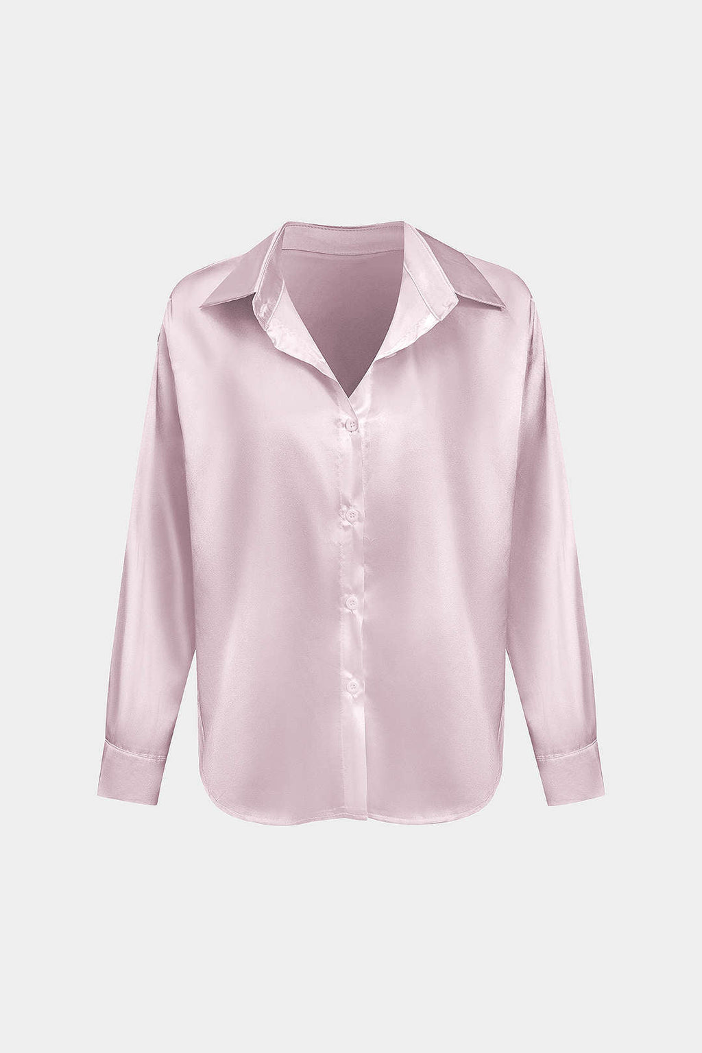 Camisa Satinada De Manga Larga Con Silueta Elegante
