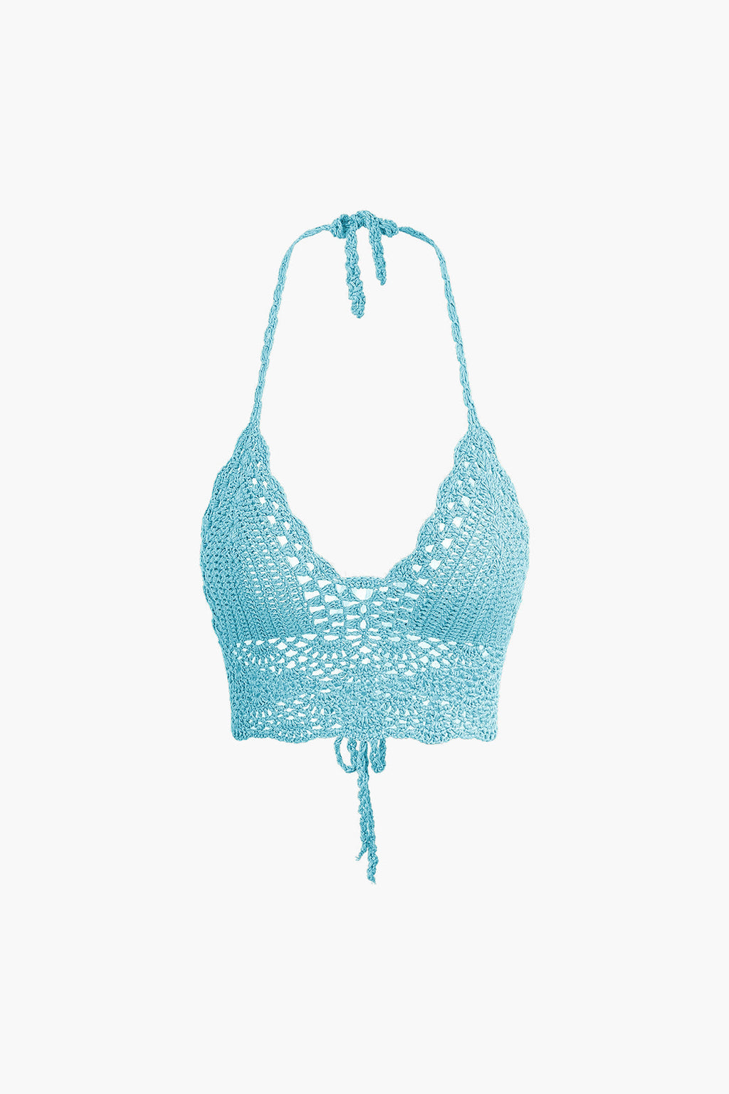 Conjunto Dos Piezas Ganchillo Halter Top Y Falda Mini