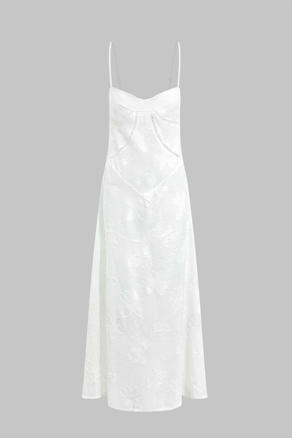 Vestido Maxi De Punto Texturizado Floral Con Cinturón