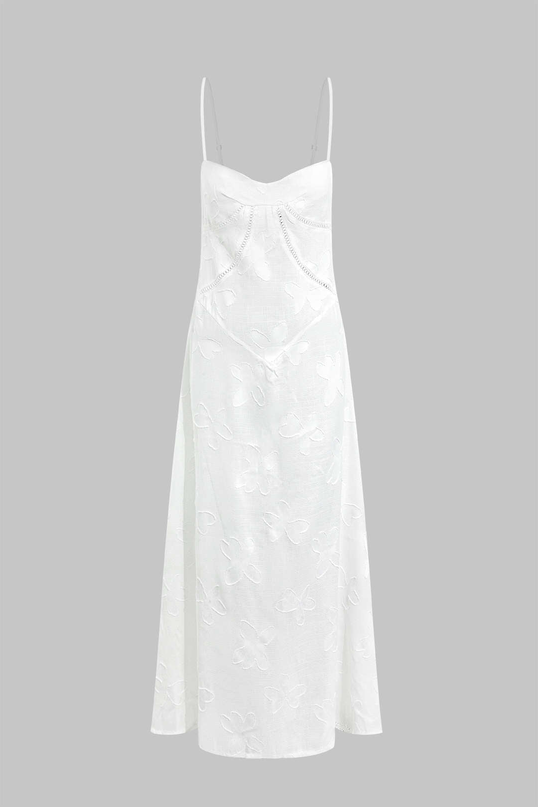 Vestido Maxi De Punto Texturizado Floral Con Cinturón
