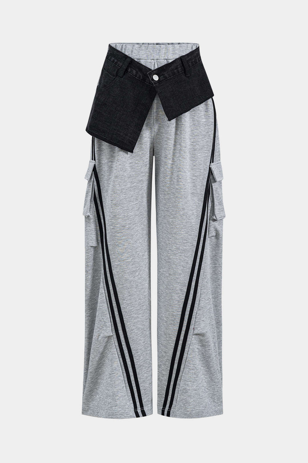 Pantalones Vaqueros Patchwork Con Bolsillos Para Mujer