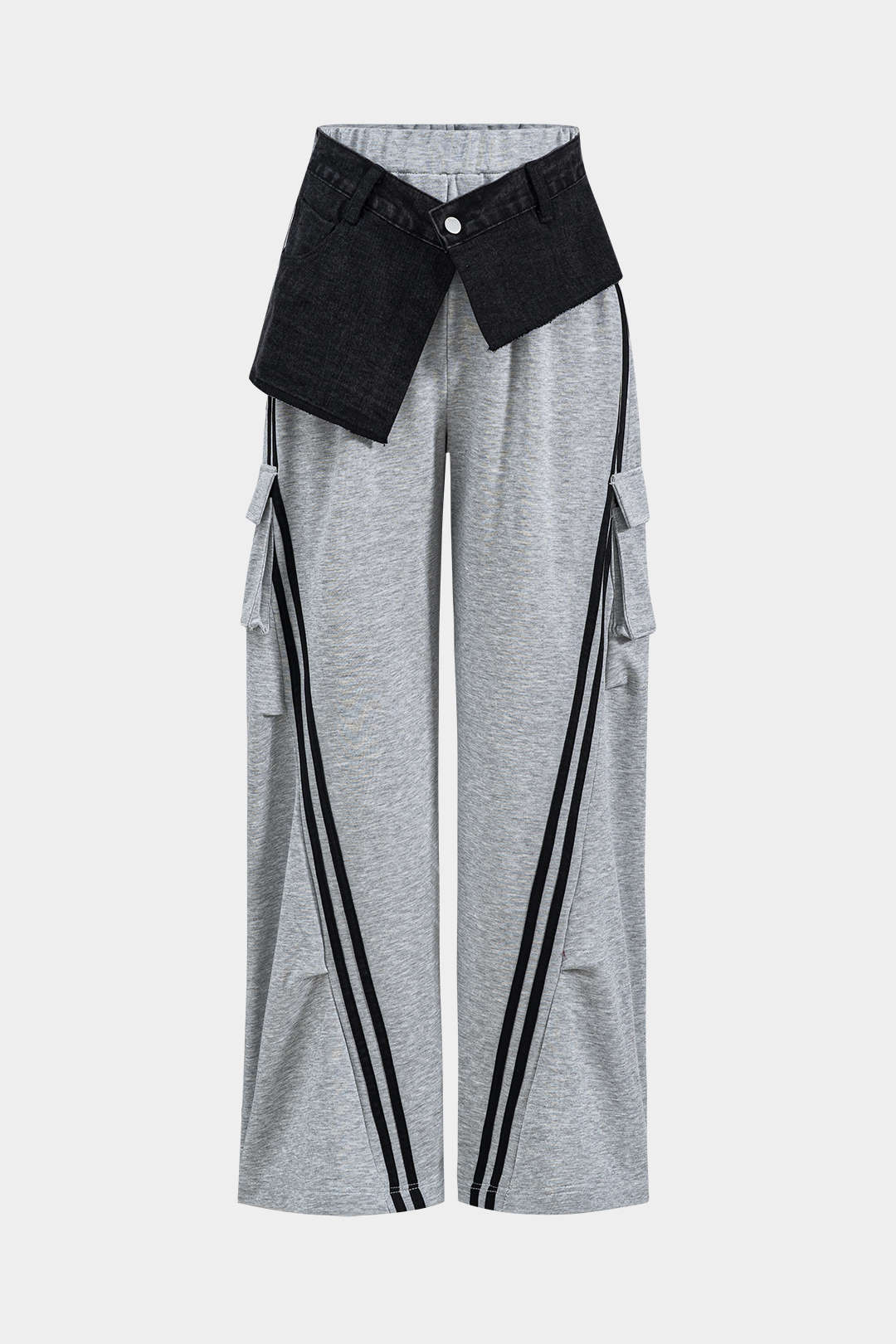 Pantalones Vaqueros Patchwork Con Bolsillos Para Mujer