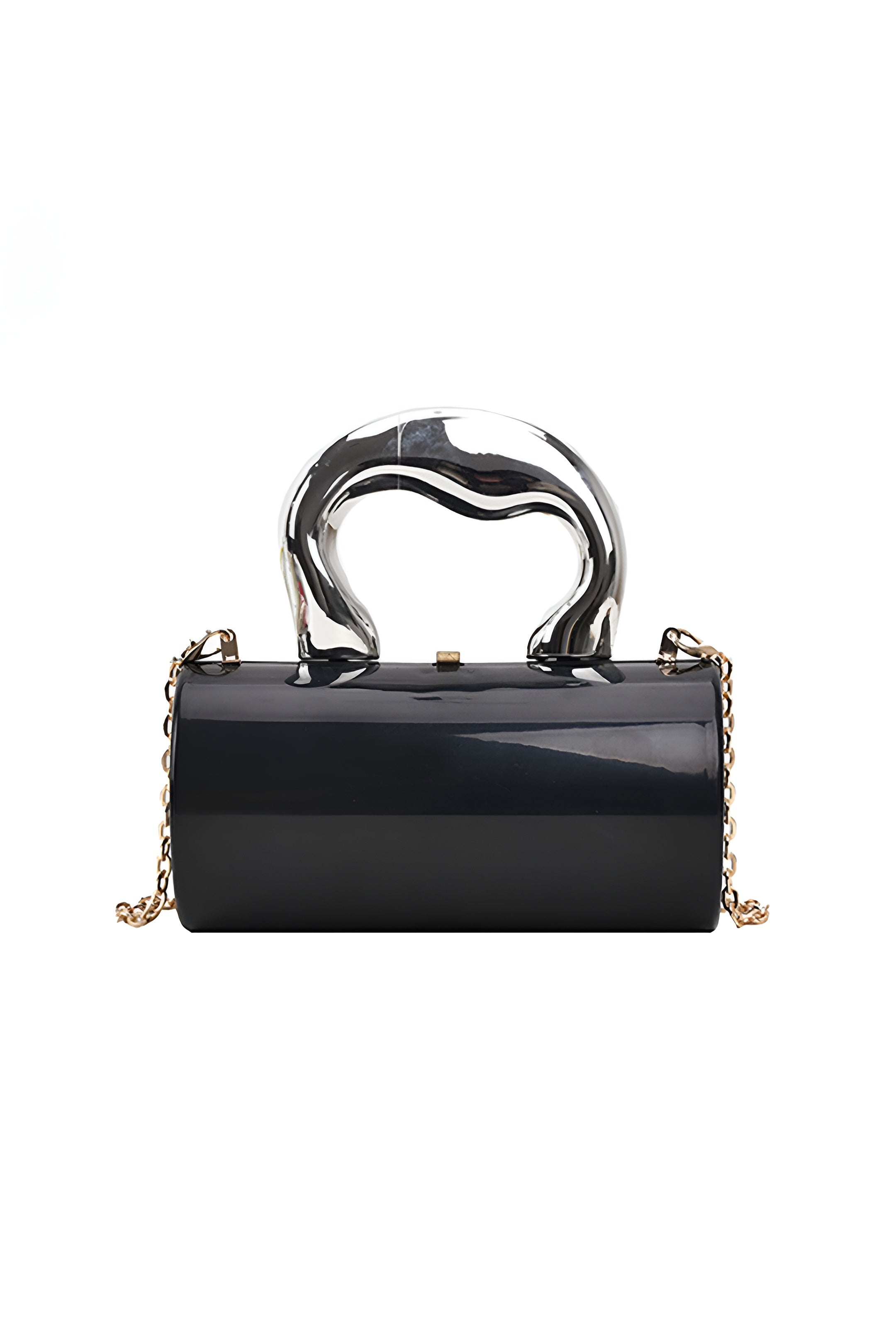Bolso Tote Metálico Con Silueta Moderna Minimalista