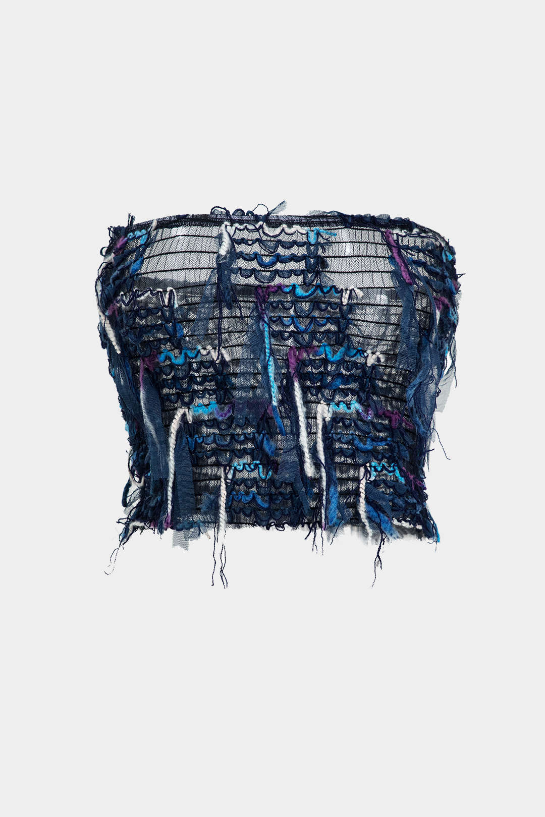 Top de Malla con Flecos Transparente para Festival Urbano
