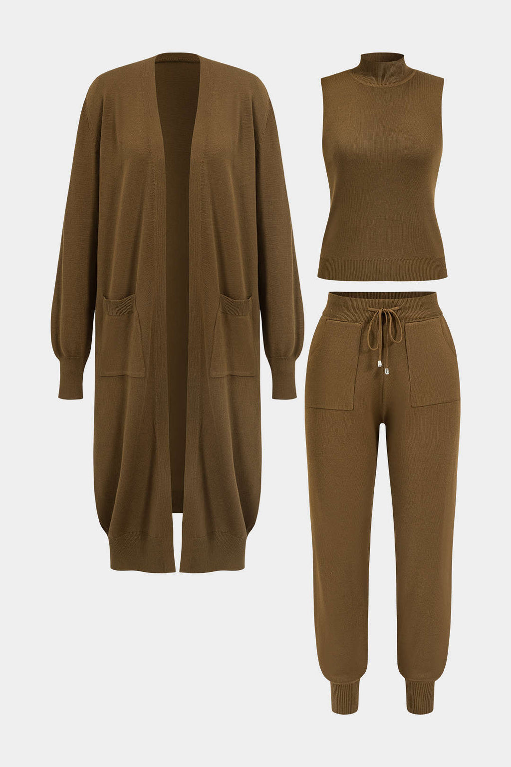 Conjunto Punto Tres Piezas Pantalones Bolsillos Cordón
