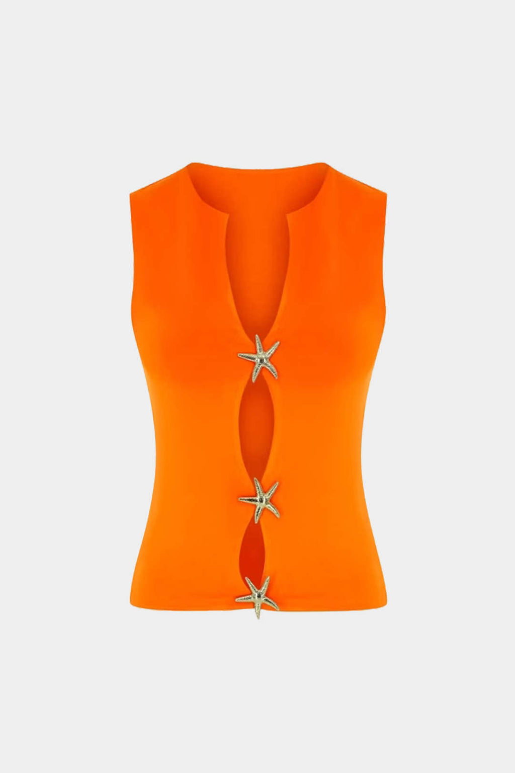 Camiseta Sin Mangas Minimalista Detalle Cremallera Moderna