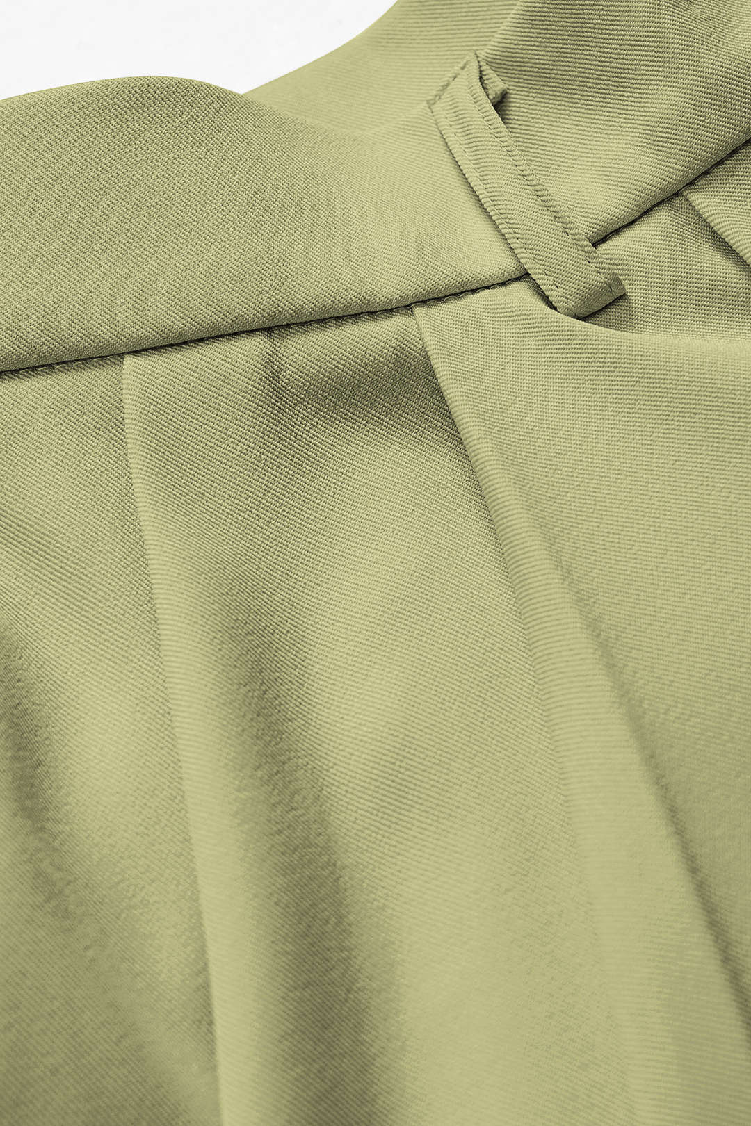 Pantalones Rectos Para Mujer Con Volante Y Drapado Brillante