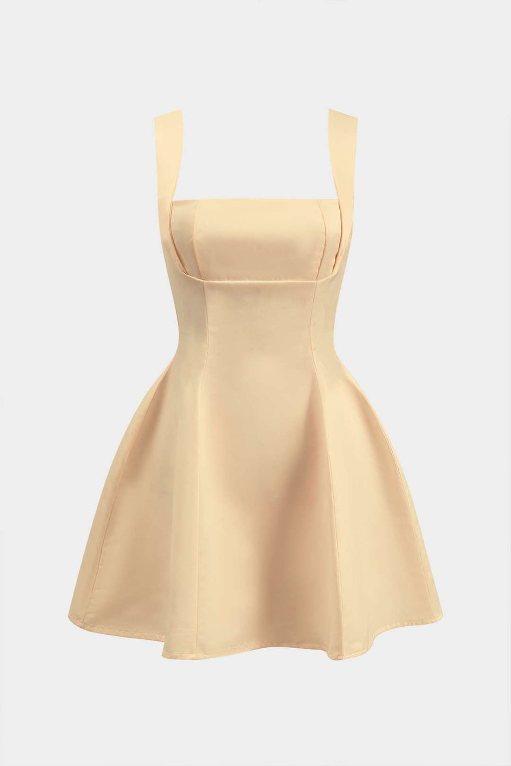 Vestido Mini Con Escote En V Y Cremallera Trasera Elegante