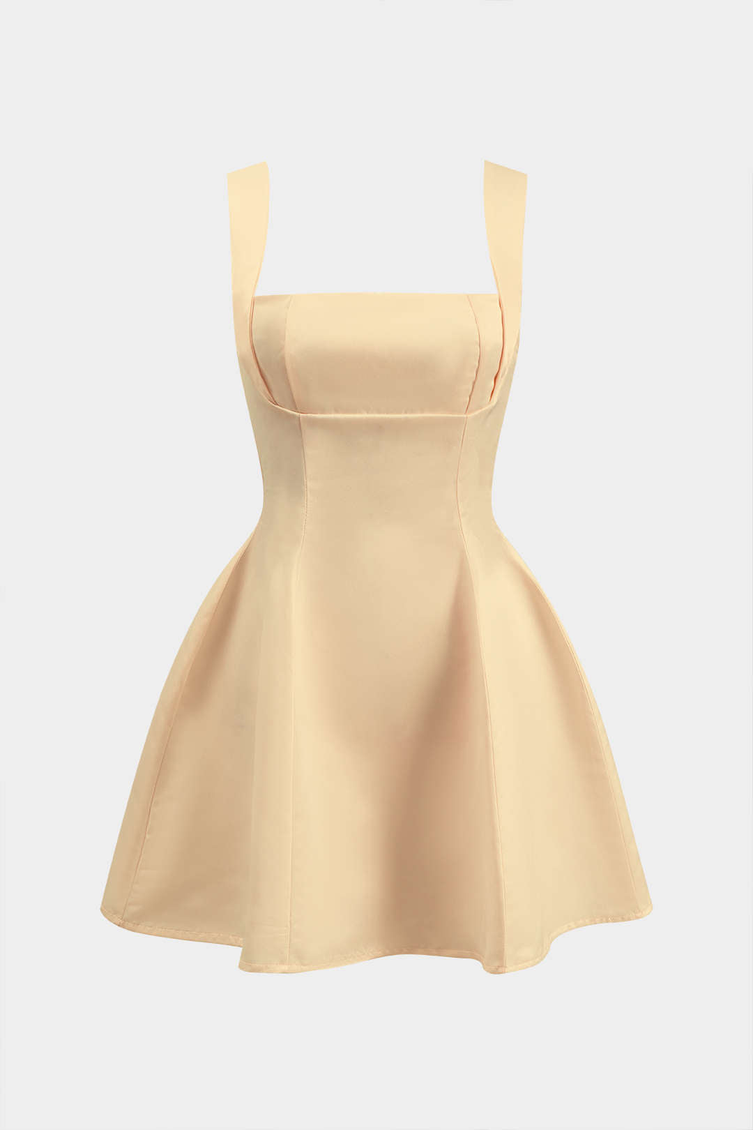 Vestido Mini Con Escote En V Y Cremallera Trasera Elegante